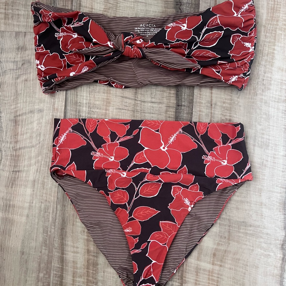 Acacia Swim Set, XL Baker Top & L Echo Bottom in Mid Pacific